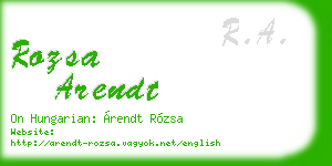 rozsa arendt business card